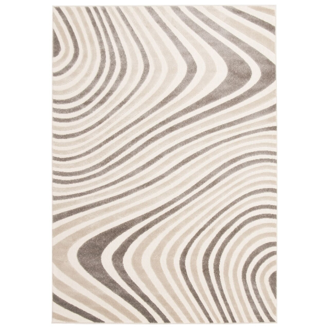 Chaudhary Living 4.5' x 6.5' Abstract Rectangular Area Throw Rug - White and Brown